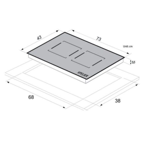 Thiết kế của Bếp từ đôi Spelier SPM 989QV lắp âm