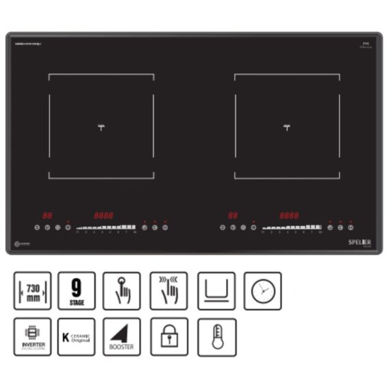Bếp từ đôi Spelier SPM 989QV lắp âm