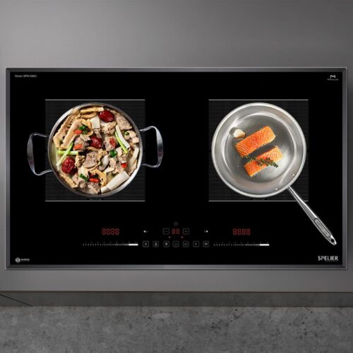 Hình ảnh thực tế bếp từ đôi Spelier SPM 888 V lắp âm