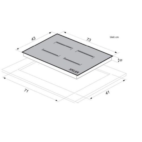 Kích thước bếp từ đôi Spelier SPM 960i Plus lắp âm