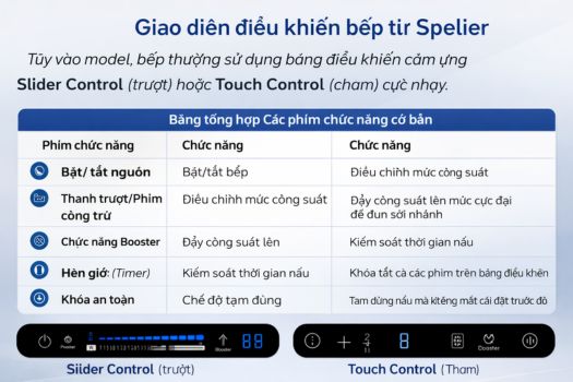 Bảng điều khiển bếp từ Spelier