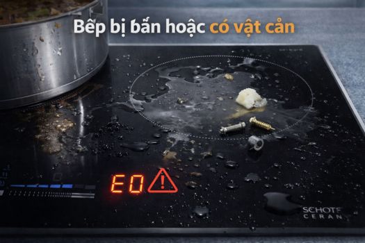 Bếp bị bẩn hoặc có vật cản