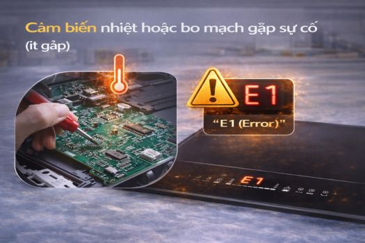 Cảm biến nhiệt hoặc bo mạch gặp sự cố (ít gặp)