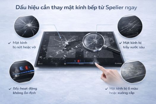 Dấu hiệu cần thay mặt kính bếp từ Spelier ngay