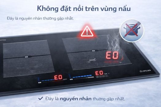 Không đặt nồi trên vùng nấu