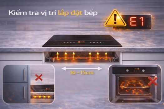 Kiểm tra vị trí lắp đặt bếp