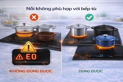 Nồi không phù hợp với bếp từ