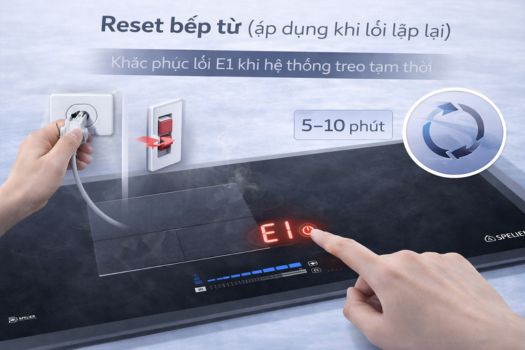 Reset bếp từ (áp dụng khi lỗi lặp lại)