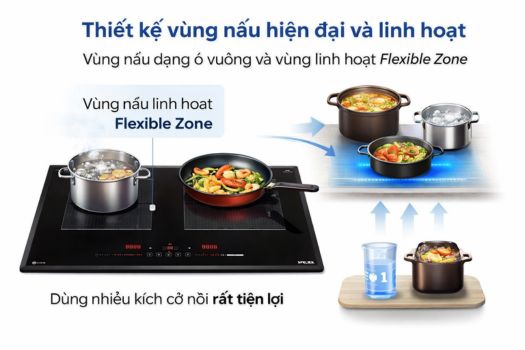 Thiết kế vùng nấu hiện đại và linh hoạt