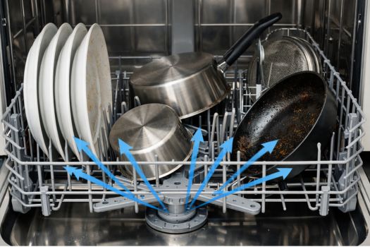 Bước 1_ Xếp đồ nặng và bẩn nhiều ở giàn dưới