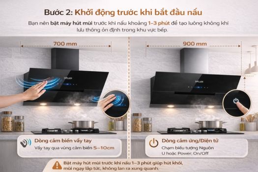 Bước 2_ Khởi động trước khi bắt đầu nấu