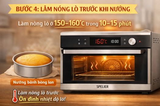 Bước 4_ Làm nóng lò trước khi nướng