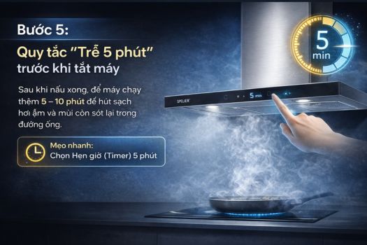 Bước 5_ Quy tắc _Trễ 5 phút_ trước khi tắt máy