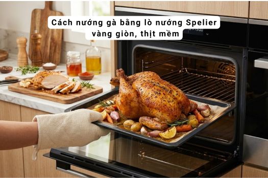 Cách nướng gà bằng lò nướng Spelier vàng giòn, thịt mềm