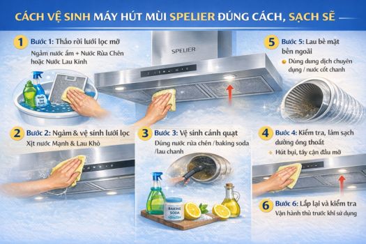 Cách vệ sinh máy hút mùi Spelier đúng cách, sạch sẽ
