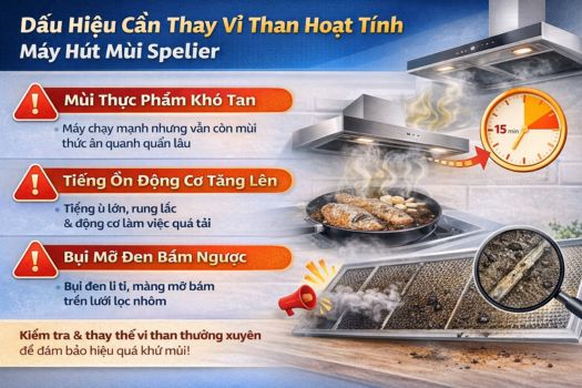 Khi nào cần thay vỉ than hoạt tính máy hút mùi spelier