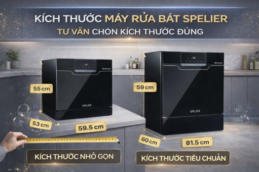 Kích thước máy rửa bát Spelier_ Tư vấn chọn kích thước đúng