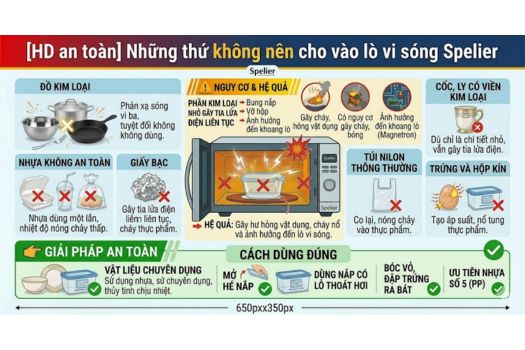 Những thứ không nên cho vào lò vi sóng Spelier