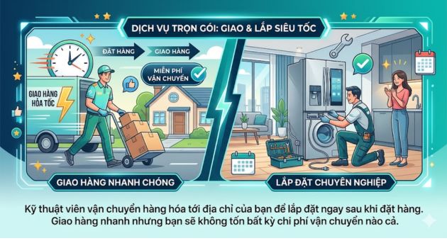 Chính sách giao hàng, lắp đặt